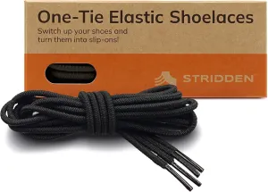 1 Pair One-Tie Elastic Round Shoelaces for Sneakers Boots, Eco-Positive Stretch Lace Turns Shoes Into Slip-Ons/NoTie