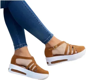 2021 Comfy Platform Open Toe Strapy Sandal Shoes Casual Summer Beach Travel Sandals for Women