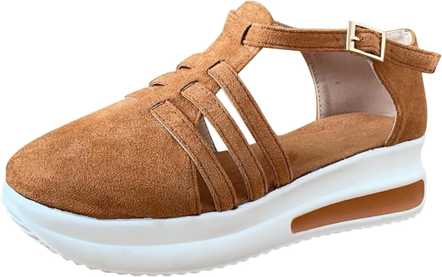 2021 Comfy Platform Open Toe Strapy Sandal Shoes Casual Summer Beach Travel Sandals for Women