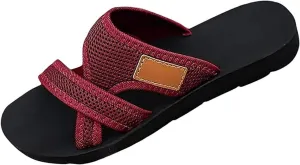 Avylays Orthopedic Sandals for Women Hollow Mesh Slide Flip Flops Comfortable Breathable Sandals with Arch Support
