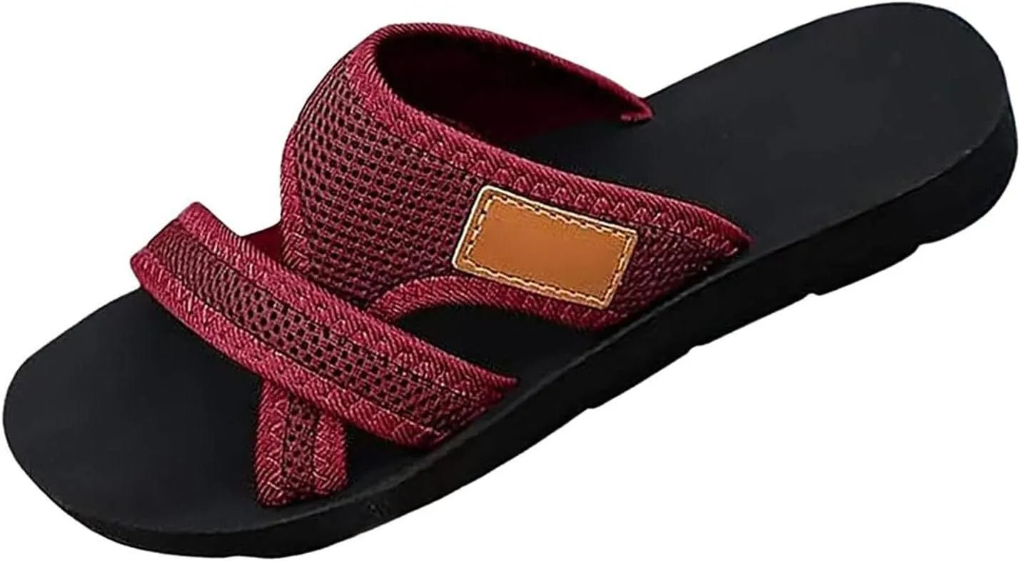 Avylays Orthopedic Sandals for Women Hollow Mesh Slide Flip Flops Comfortable Breathable Sandals with Arch Support