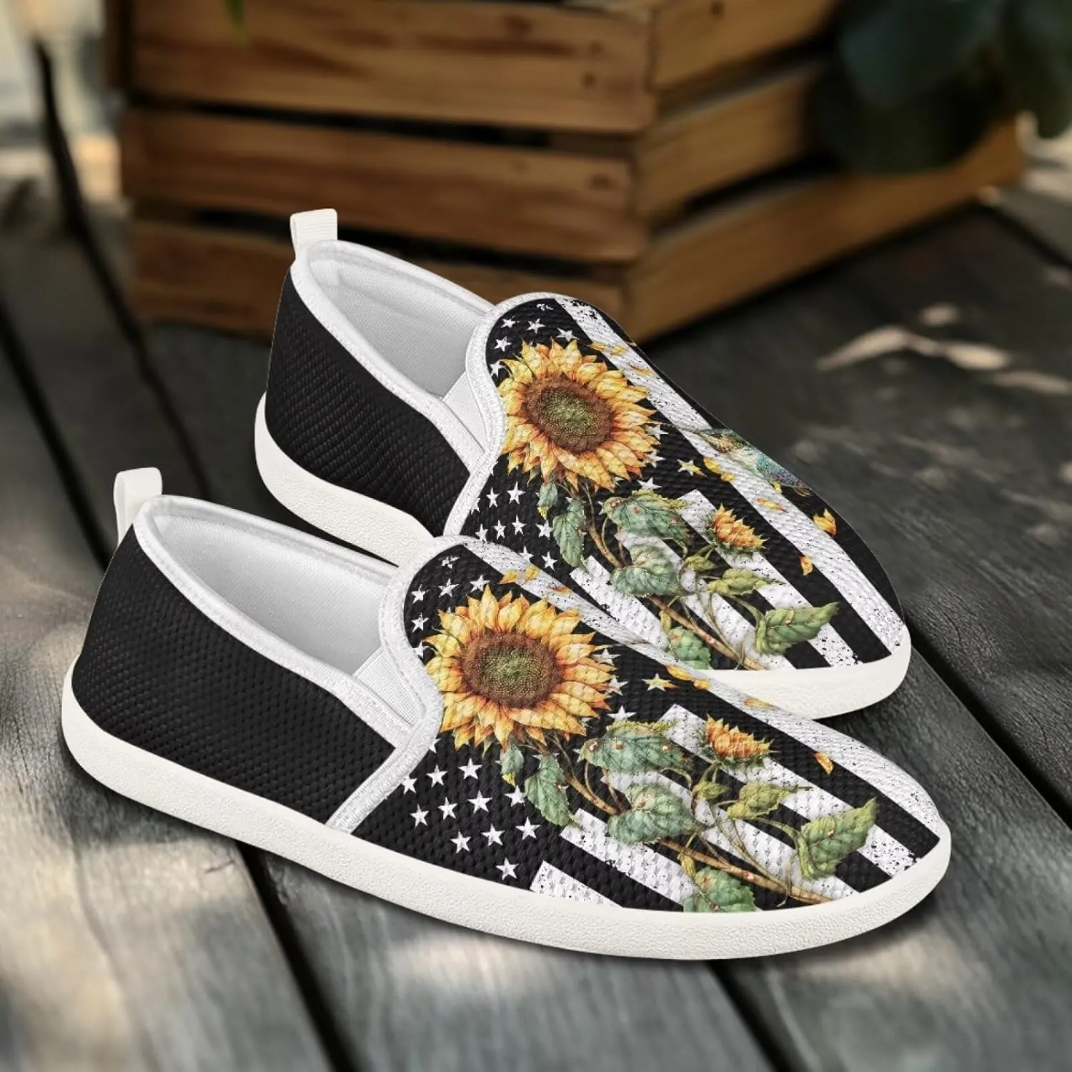 Binienty Low Cut Slip Ons Women's Fashion Sneakers Casual Travel Gym Sneakers Anti Slip Driving Flat Loafers