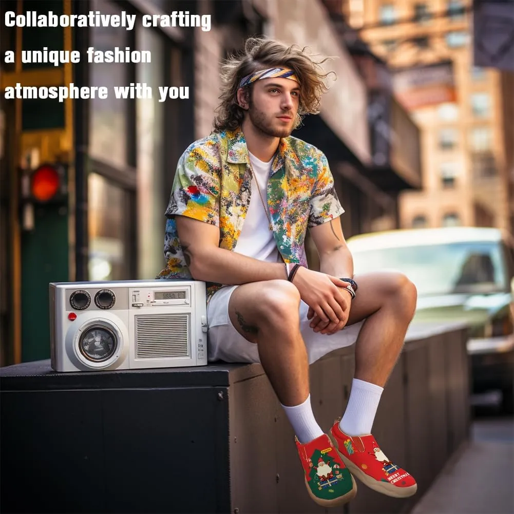 Casual Sneakers for Men Lightweight Walking Slip Ons Loafers Comfortable Art Painted Travel Shoes