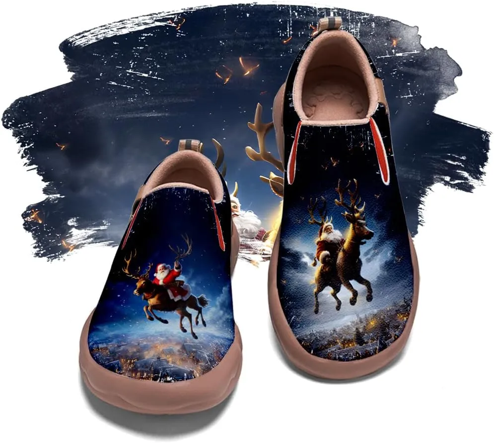 Casual Sneakers for Men Lightweight Walking Slip Ons Loafers Comfortable Art Painted Travel Shoes