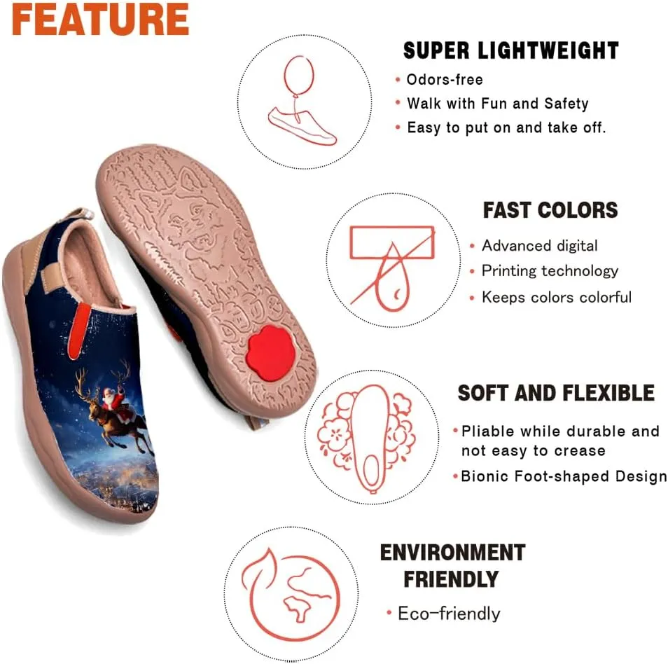 Casual Sneakers for Men Lightweight Walking Slip Ons Loafers Comfortable Art Painted Travel Shoes