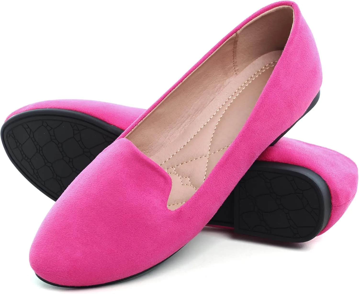 ChaiRong Zhou Flats for Women Dressy Round Toe Ballet Flat Shoes Comfortable Slip-ons Loafers Lightweight Casual Shoes