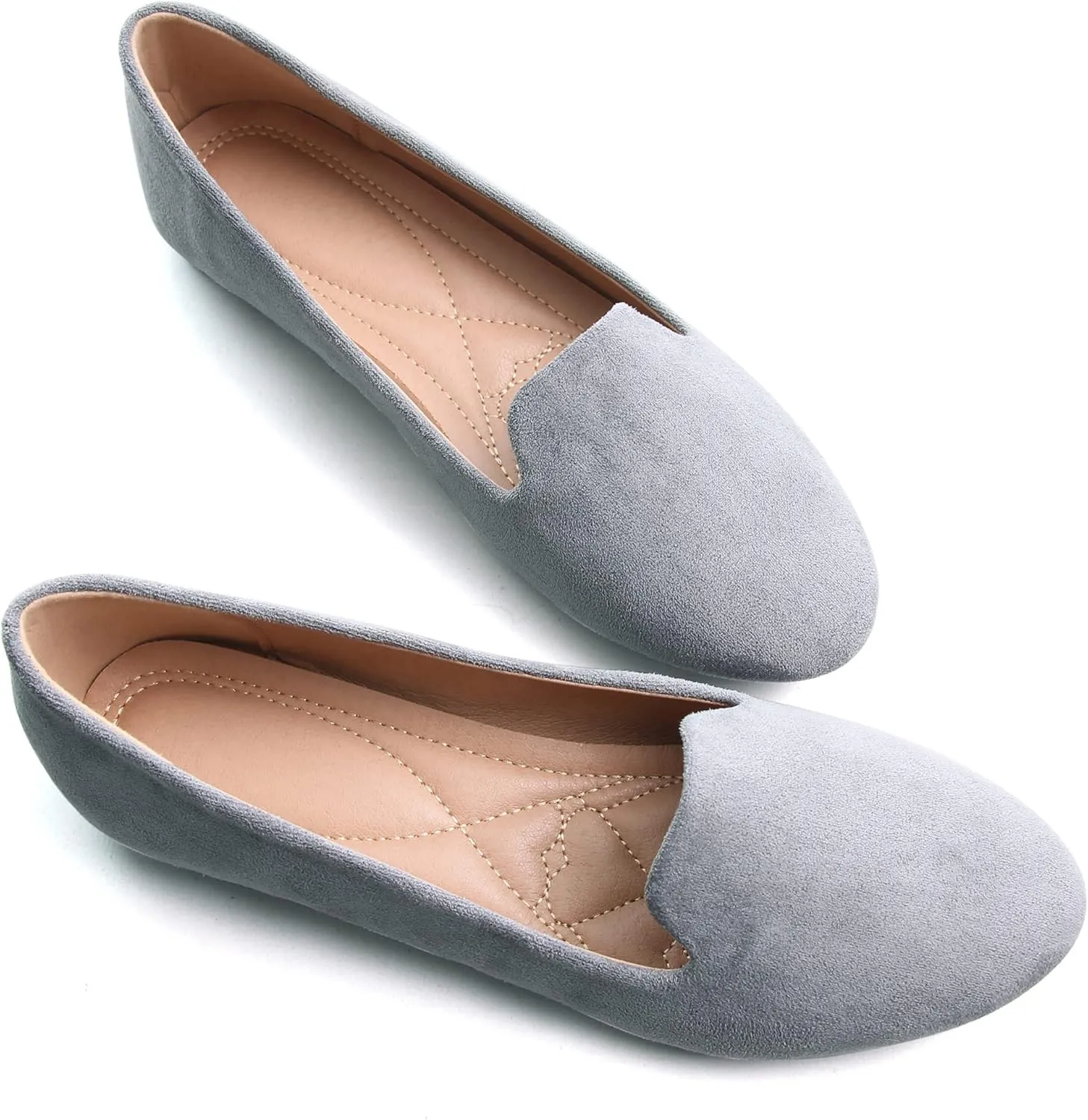ChaiRong Zhou Flats for Women Dressy Round Toe Ballet Flat Shoes Comfortable Slip-ons Loafers Lightweight Casual Shoes