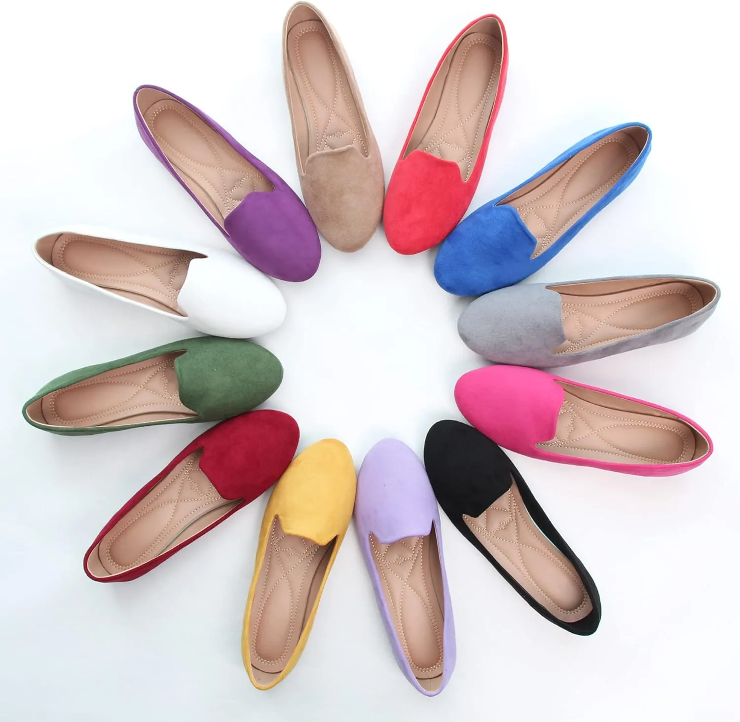 ChaiRong Zhou Flats for Women Dressy Round Toe Ballet Flat Shoes Comfortable Slip-ons Loafers Lightweight Casual Shoes