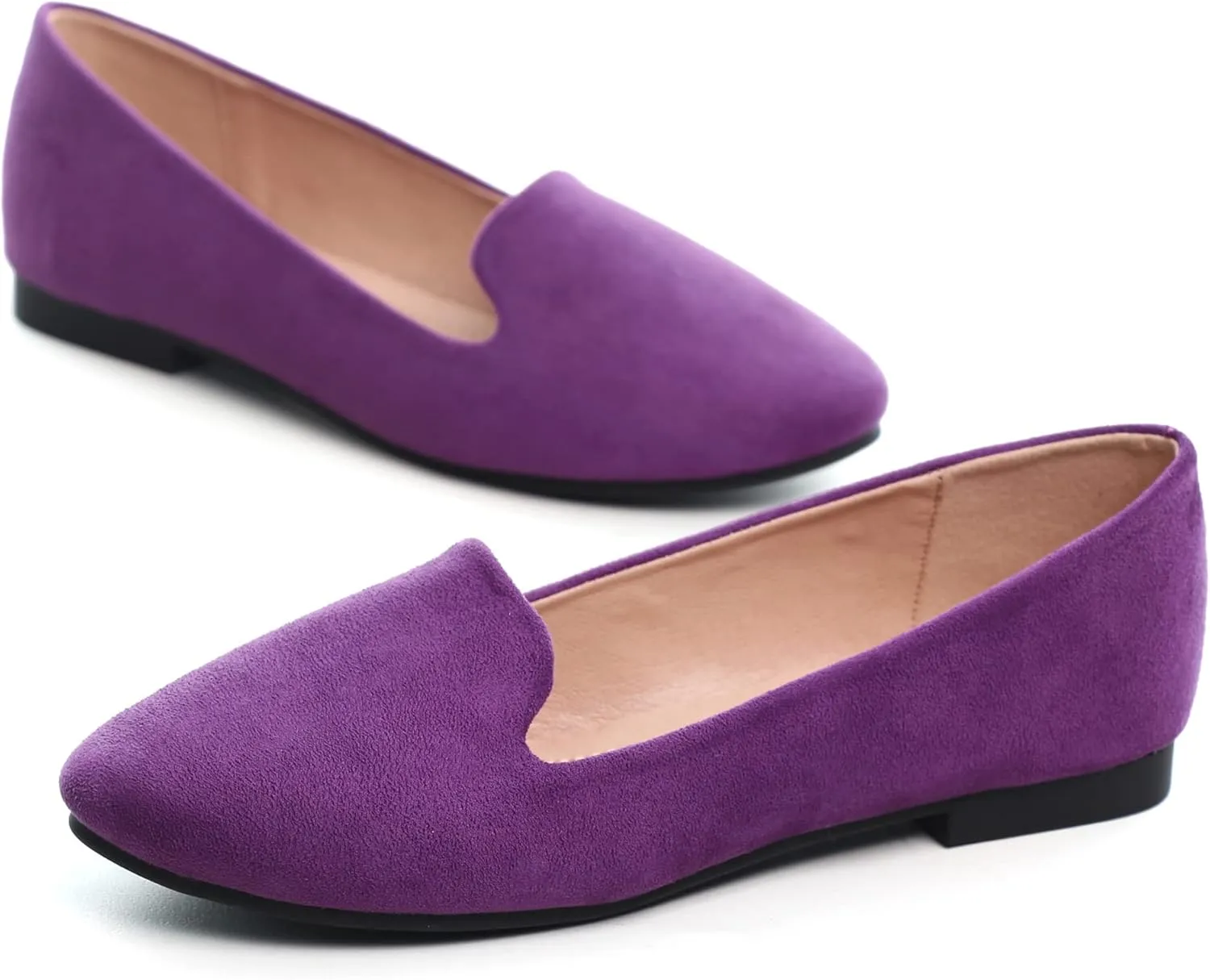 ChaiRong Zhou Flats for Women Dressy Round Toe Ballet Flat Shoes Comfortable Slip-ons Loafers Lightweight Casual Shoes