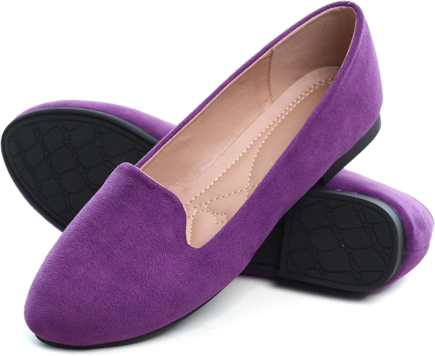 ChaiRong Zhou Flats for Women Dressy Round Toe Ballet Flat Shoes Comfortable Slip-ons Loafers Lightweight Casual Shoes