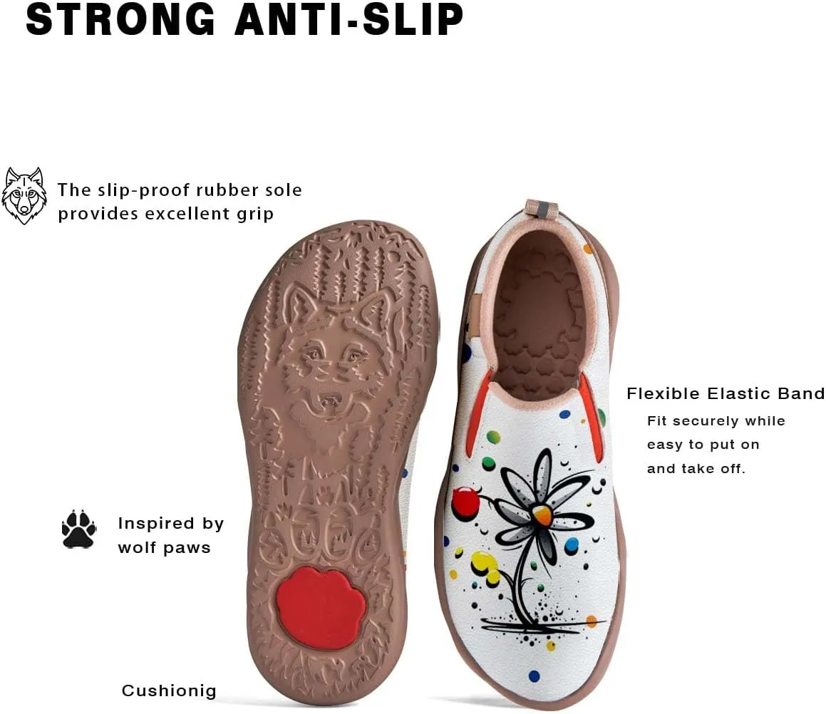Comfortable Travel Shoes for Womens Loafers Slip Ons Ladies Nurse Shoe Walking Lightweight Cartoon Animal Painted Sneaker