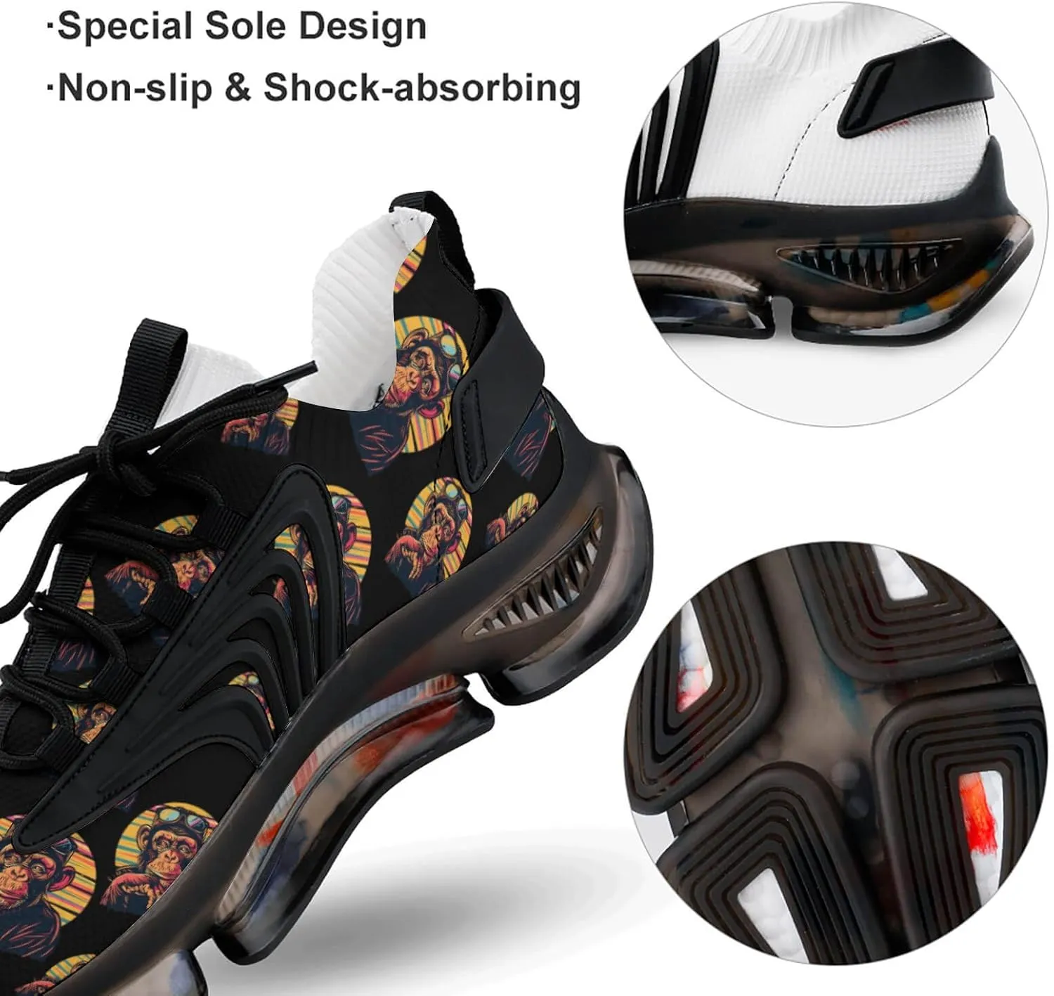 Cool Chimp Posing for Camera Men's Running Shoes Lightweight Walking Shoe Breathable Sneaker