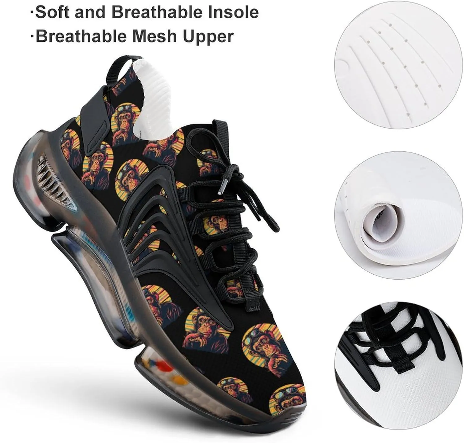 Cool Chimp Posing for Camera Men's Running Shoes Lightweight Walking Shoe Breathable Sneaker