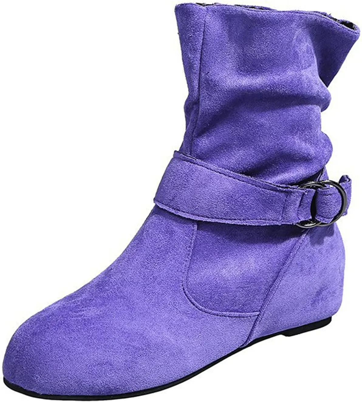 Cowboy Boots for Women Mid Knee High Boots Platform Heel Fringe Side Zipper Fashion Winter Shoes Cowgirl Booties