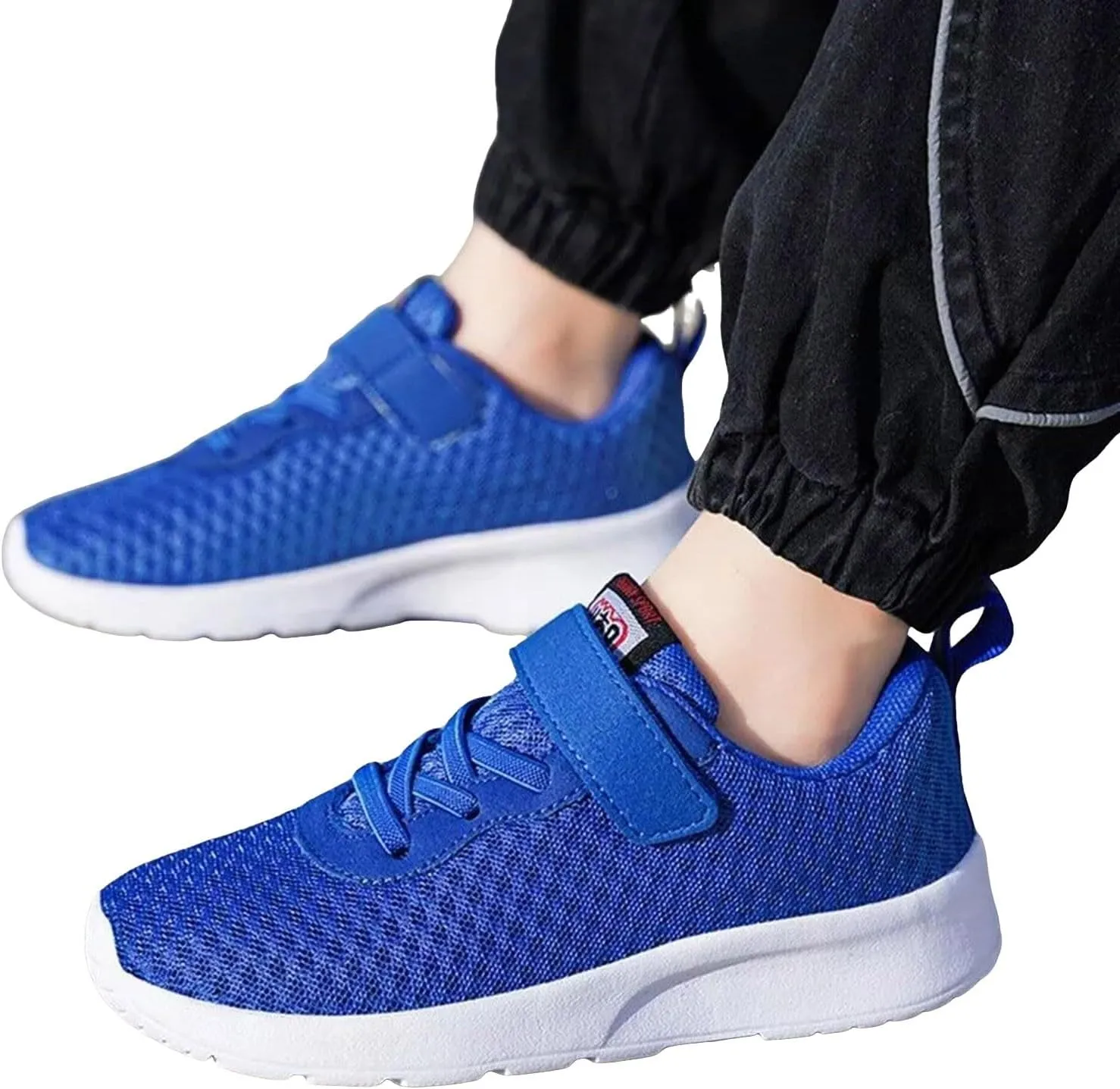 Fashionable Children's Sports Shoes Mesh Breathable Comfortable Lightweight Flat Bottom Soft Lace Boys' Athletic Shoes