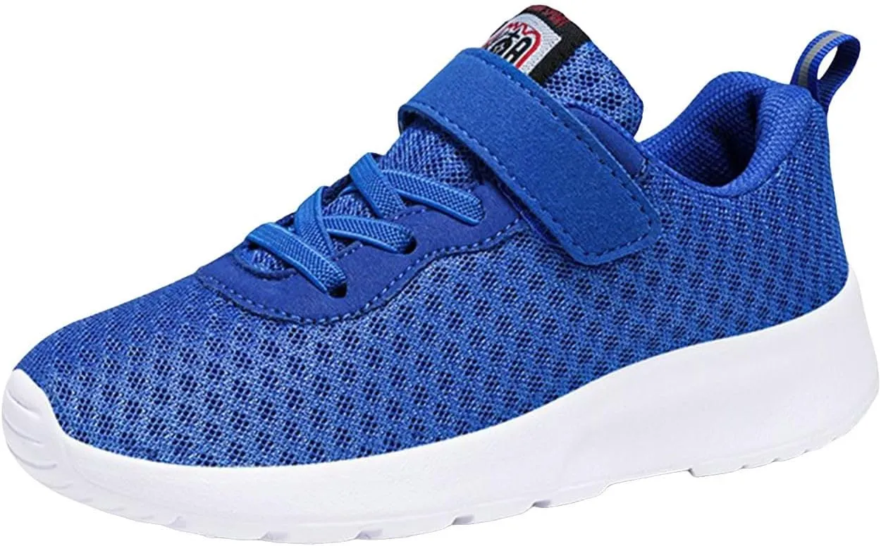Fashionable Children's Sports Shoes Mesh Breathable Comfortable Lightweight Flat Bottom Soft Lace Boys' Athletic Shoes