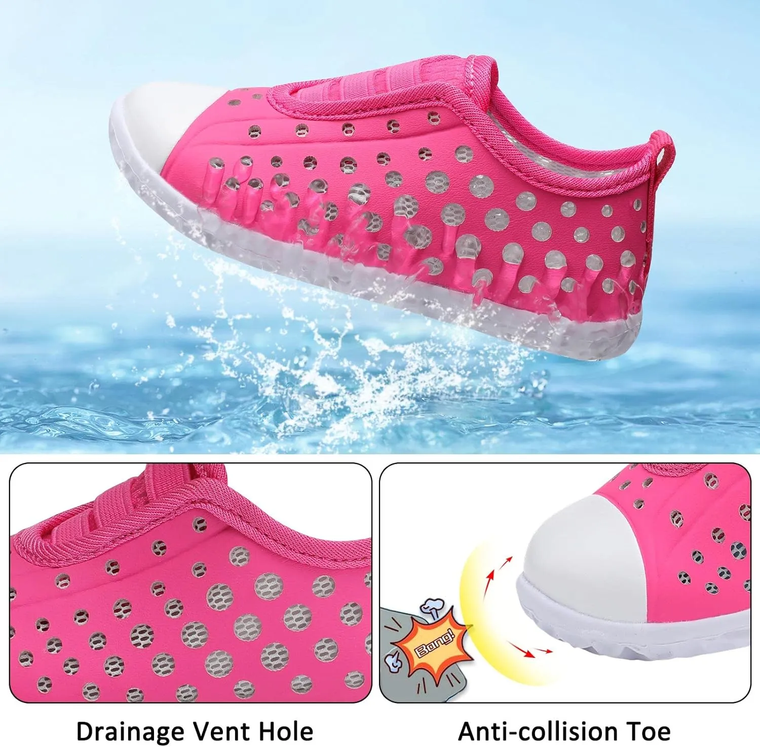 Fires Kids Water Shoes Boys Girls Quick Dry Breathable Barefoot Water Socks for Beach Swim Slip-on Sneakers Lightweight Flexible Toddler Sandals Indoor/Outdoor