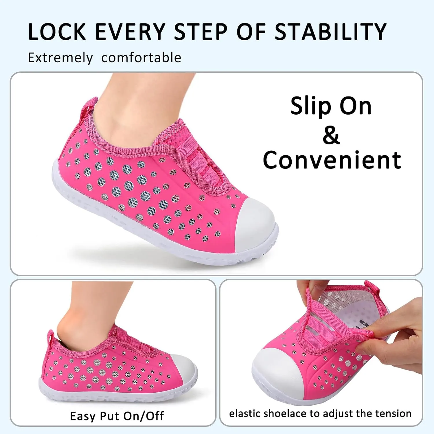Fires Kids Water Shoes Boys Girls Quick Dry Breathable Barefoot Water Socks for Beach Swim Slip-on Sneakers Lightweight Flexible Toddler Sandals Indoor/Outdoor