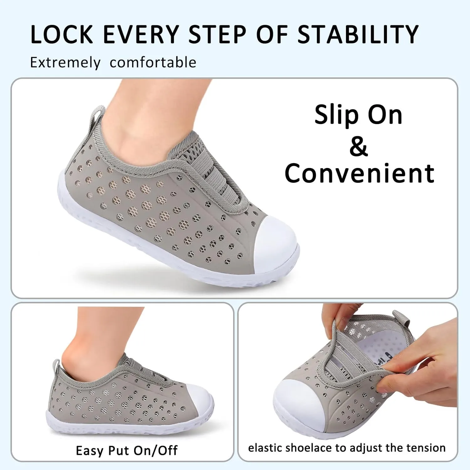 Fires Kids Water Shoes Boys Girls Quick Dry Breathable Barefoot Water Socks for Beach Swim Slip-on Sneakers Lightweight Flexible Toddler Sandals Indoor/Outdoor