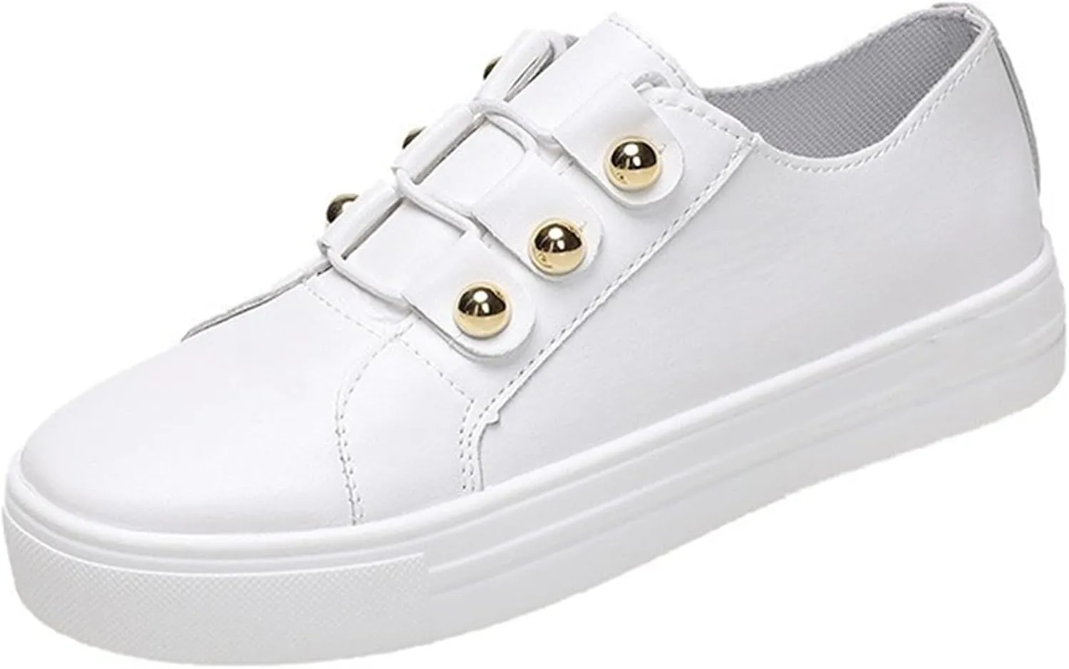 Flats Shoes Women Comfortable Wide Soft Womens Slip On Loafers Shoes Fashion Canvas Sneakers Casual Classic Fall Soft Lightweight Comfort Breathable Non-Slip Flat Walking Shoes White