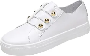 Flats Shoes Women Comfortable Wide Soft Womens Slip On Loafers Shoes Fashion Canvas Sneakers Casual Classic Fall Soft Lightweight Comfort Breathable Non-Slip Flat Walking Shoes White