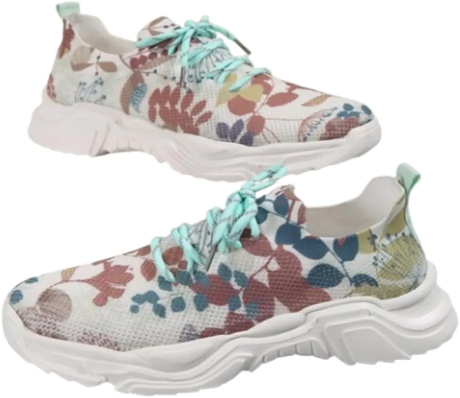 Floral Print Lace-Up Breathable Orthopedic Sneakers, Women's Mesh Breathable Sneakers,Orthopedic Sneakers for Women