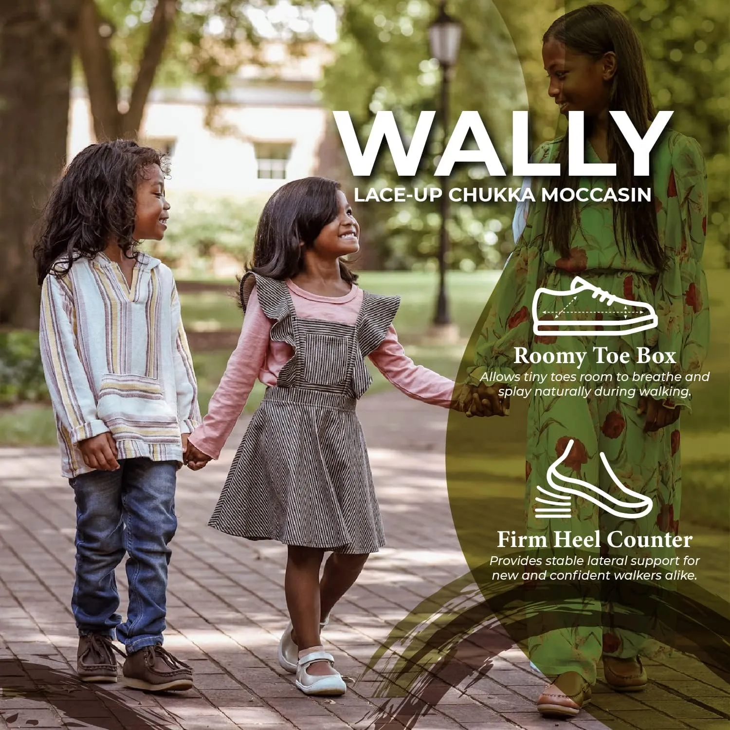 FOOTMATES Wally Lace-Up Wallabee Leather Moccasin Chukka Kids Hiking Boots with Wide Toe Box and Custom-Fit Insoles, Non-Marking Outsoles - For Toddlers and Little Kids, Ages 1-8