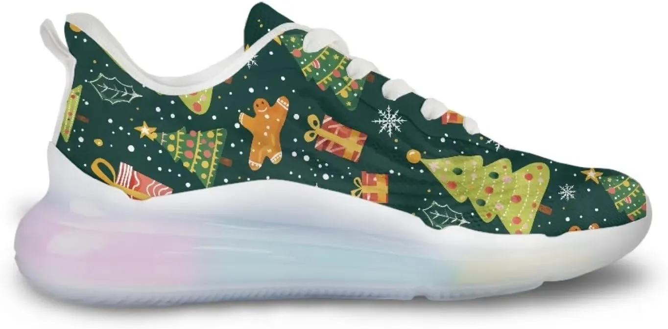 GOSTONG Air Cushion Sneakers for Women Breathable Elastic Lace-up Sneakers Soft Padded Walking Running Sneakers US 6 to 11