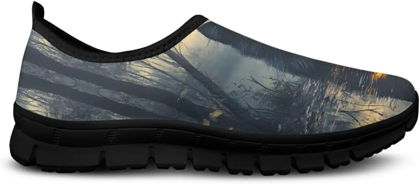 GOSTONG Sneakers for Men Breathable Cool Mesh Athletic Sneakers Non Slip Rubber Sole Outdoor Running Shoes Black 5 to 14