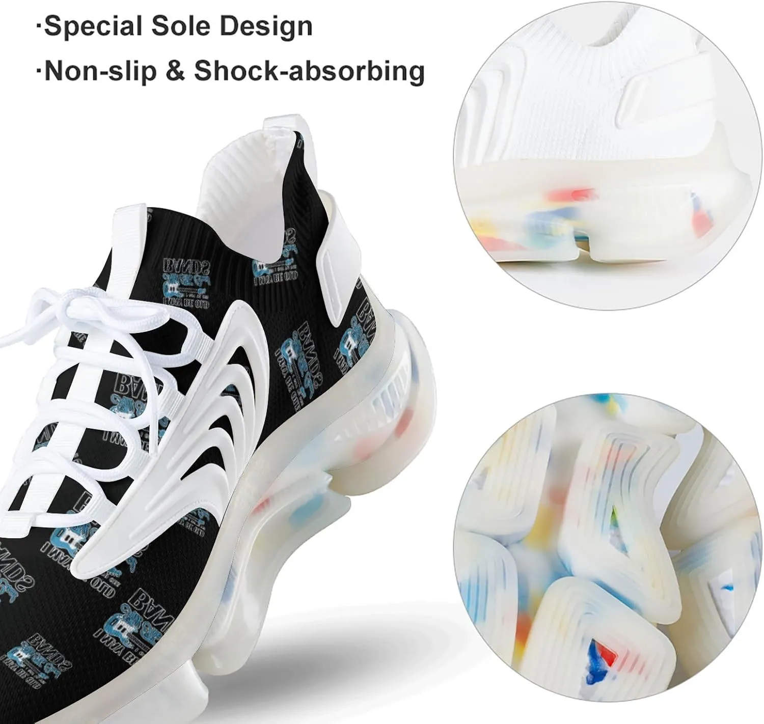Got to See All Cool Bands Men's Running Shoes Lightweight Walking Shoe Breathable Sneaker