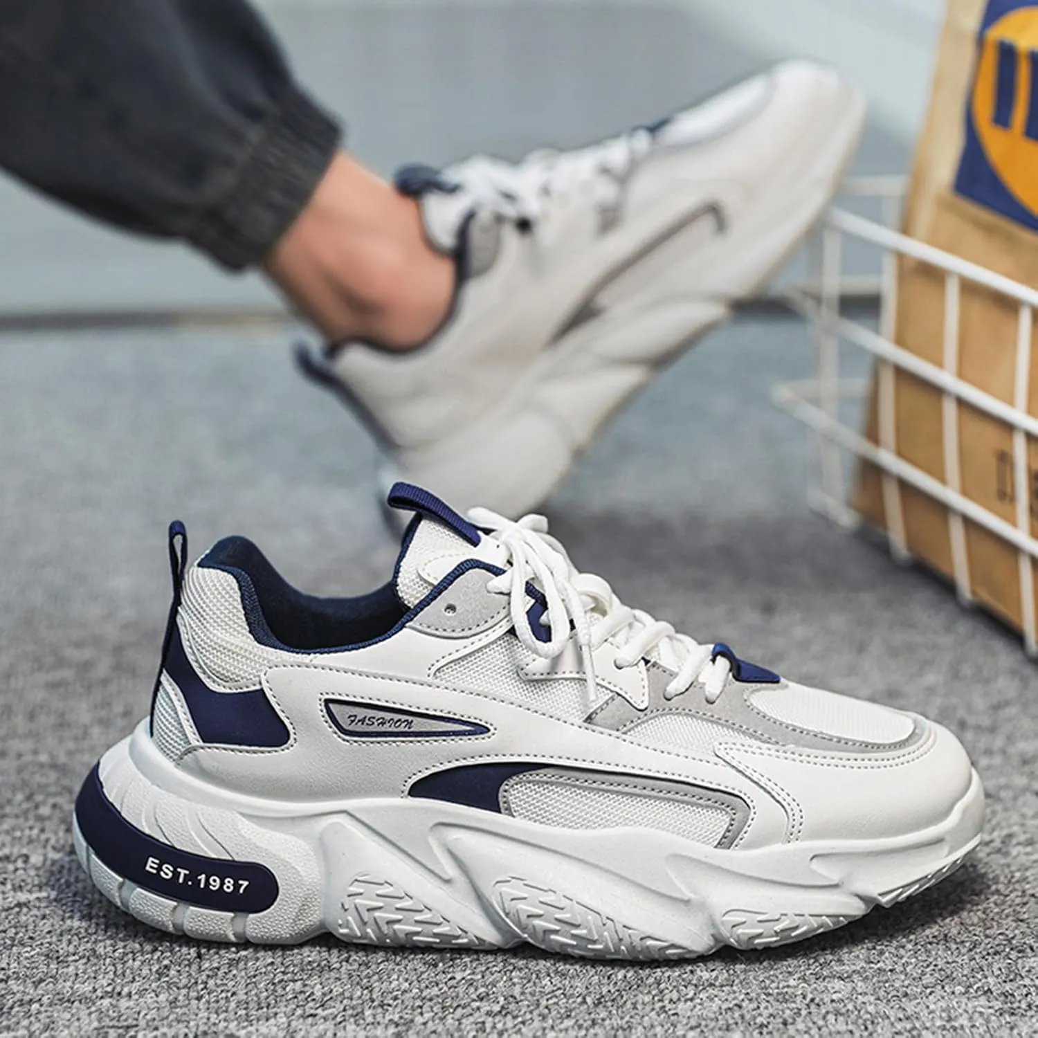 GSIGUL Men's Running Shoes Workout Athletic Walking Shoes Cushioning Mens Sneaker Tennis Casual Shoes for Men