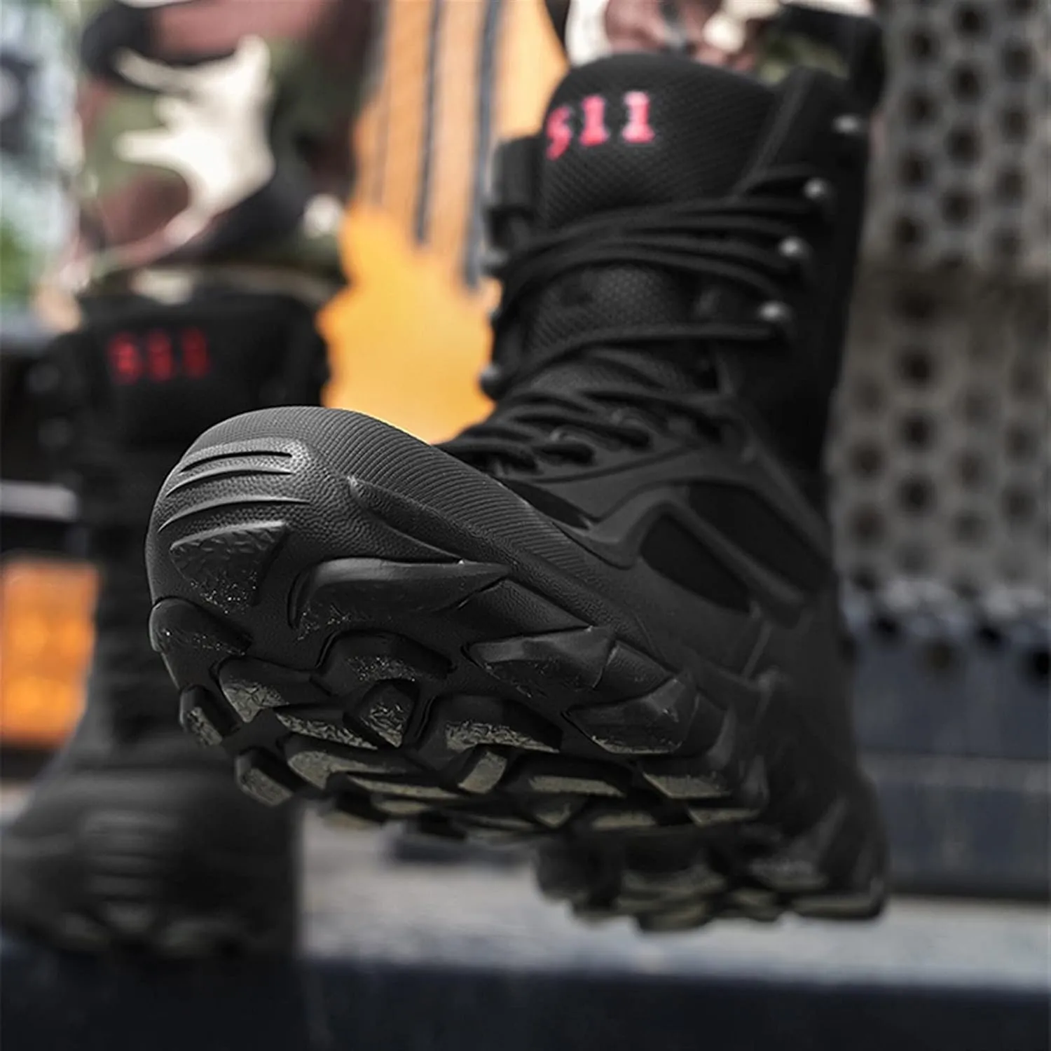 High Rise Hiking Boots, Outdoor Tactical Military Boots, Lightweight High- top Work Army Combat Trainers Footwear, Comfortable and Breathable Lace- up Patrol Shoes, for Hiking,Hunting,Walking, Commut