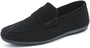 HOOENG Men's Loafers Suede Vamp Driving Penny Loafers Apron Toe Comfortable Flat Heel Lightweight Wedding Fashion Slip-ons