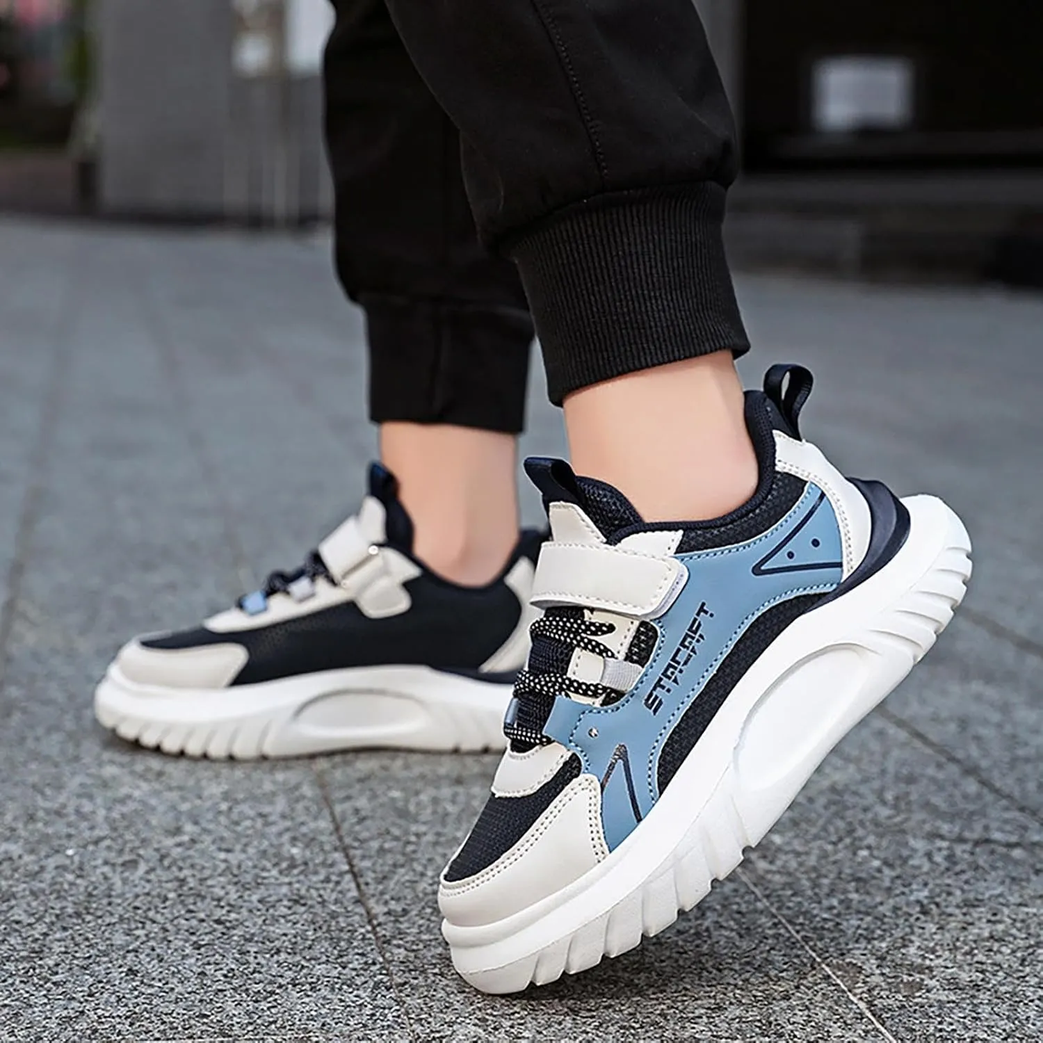 Kids’ Breathable Hiking Sneakers Toddler Boys Girls Athletic Casual Running Lace-Up Breathable School Trainers Shoes