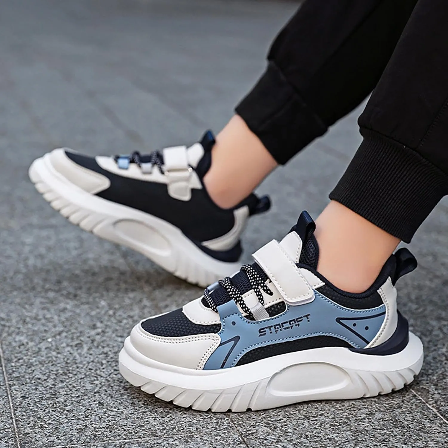 Kids’ Breathable Hiking Sneakers Toddler Boys Girls Athletic Casual Running Lace-Up Breathable School Trainers Shoes