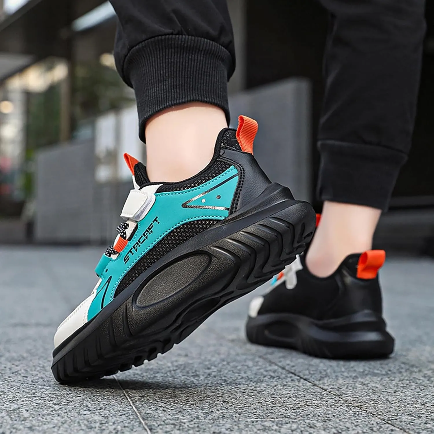 Kids’ Breathable Hiking Sneakers Toddler Boys Girls Athletic Casual Running Lace-Up Breathable School Trainers Shoes