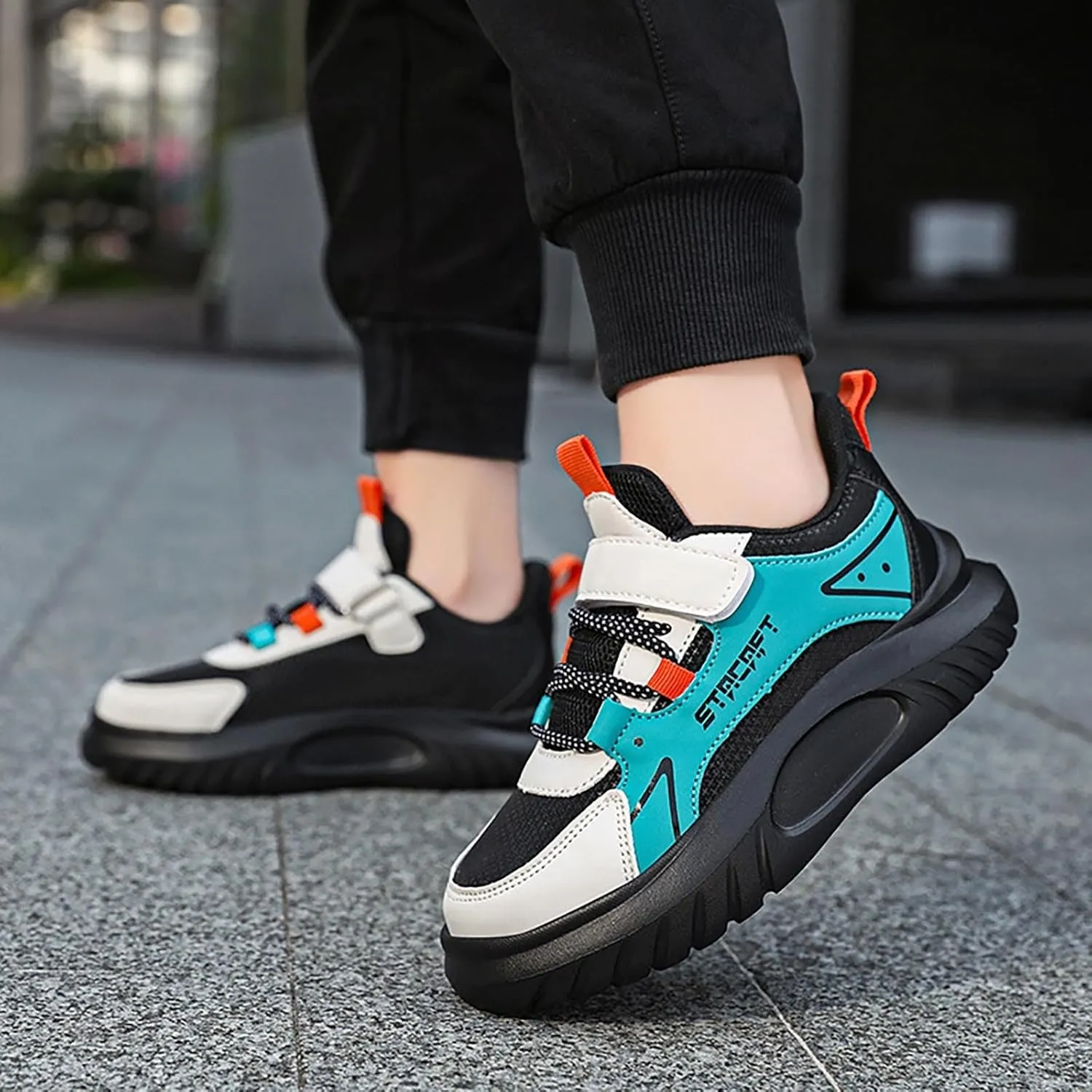 Kids’ Breathable Hiking Sneakers Toddler Boys Girls Athletic Casual Running Lace-Up Breathable School Trainers Shoes