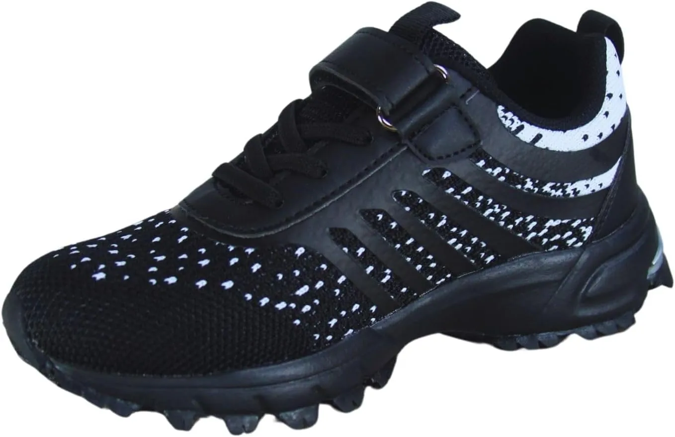 Kids Girls and Boys Lightweight Strap Running Athletic School Sneakers Shoes