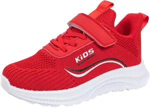 Kids Running Shoes Lightweight Breathable Elastic Adjustable Strap Soft Sole Anti Slip Tennis Shoes for Toddler