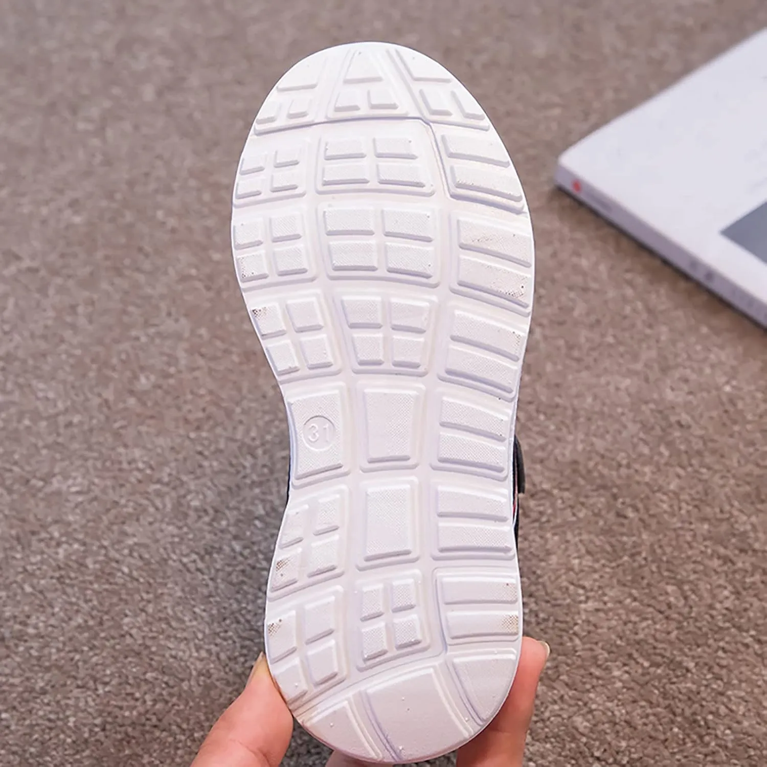 Kids Running Shoes Lightweight Breathable Elastic Adjustable Strap Soft Sole Anti Slip Tennis Shoes for Toddler