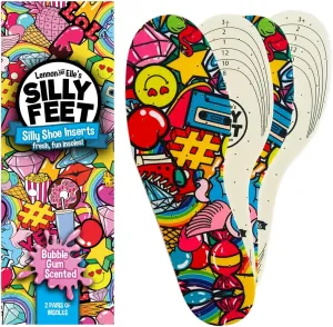Kids Shoe Insoles Bubble Gum Scented Soft Foam Replacement Inserts for Toddler and Child Shoes 2 Pairs Cut-to-Fit Comfortable Insoles for Kids' Sneakers and Everyday Footwear