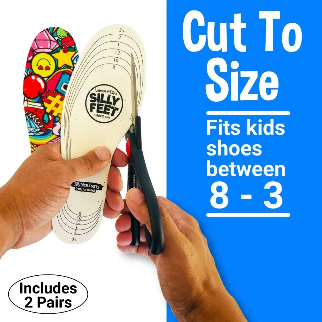 Kids Shoe Insoles Bubble Gum Scented Soft Foam Replacement Inserts for Toddler and Child Shoes 2 Pairs Cut-to-Fit Comfortable Insoles for Kids' Sneakers and Everyday Footwear