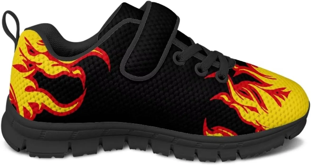 Kids Sneakers Boys Cool Print Running Tennis Shoes Lightweight Breathable Sport Athletic Shoes with One Strap