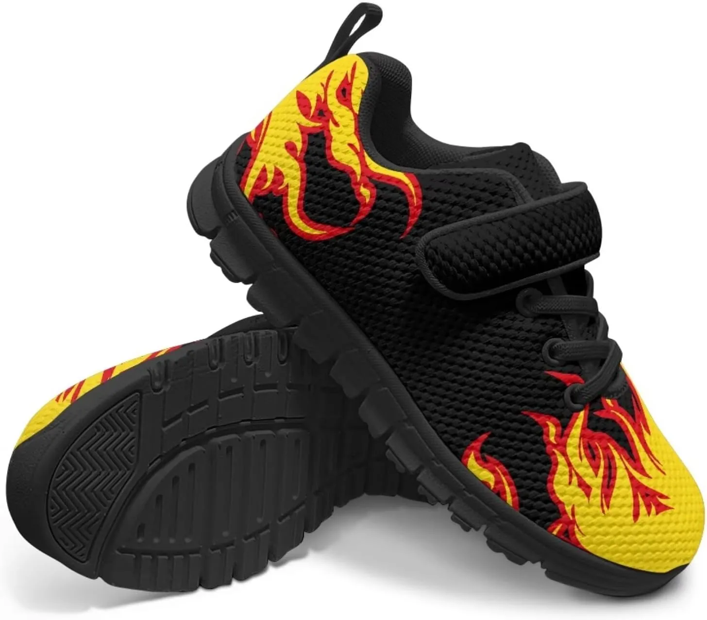 Kids Sneakers Boys Cool Print Running Tennis Shoes Lightweight Breathable Sport Athletic Shoes with One Strap