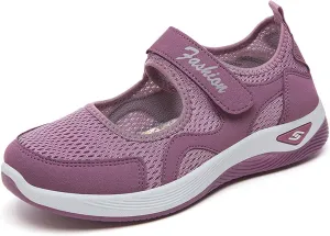 Kubbon Womens Walking Sneakers Woven Orthopedic Breathable Soft Shoes Non-Slip Adjustable Breathable Lightweight Shoes Diabetic-Friendly Wedge Sneaker with Arch Support