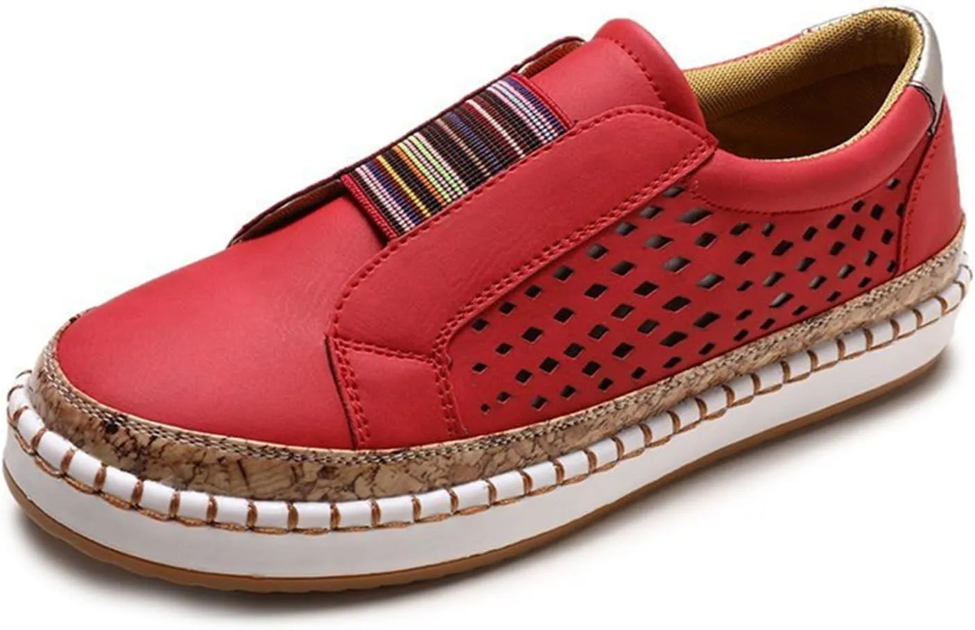 Ladmiple Shoes For Women Sneakers Slip Ons Lace Up Fashion Casual Summer Platform Leather Walking Shoes Flats Loafers