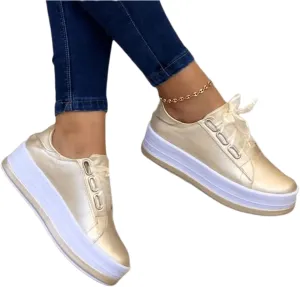 Ladmiple Shoes For Women Sneakers Slip Ons Walking Shoes Casual Lace Up Dressy Summer Fashion Cute Platform Flats Loafer