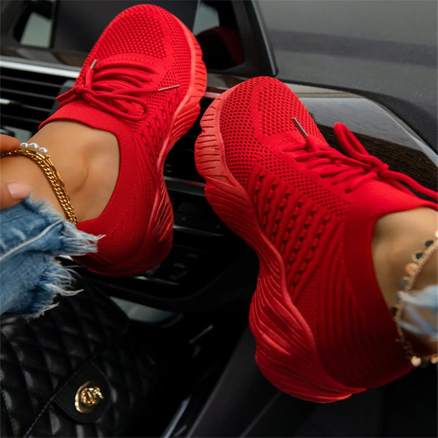 Lausiuoe Sneakers For Women Walking Shoes Comfortable Fashion Sneakers Breathable Casual Comfortable Lightweight Shoes