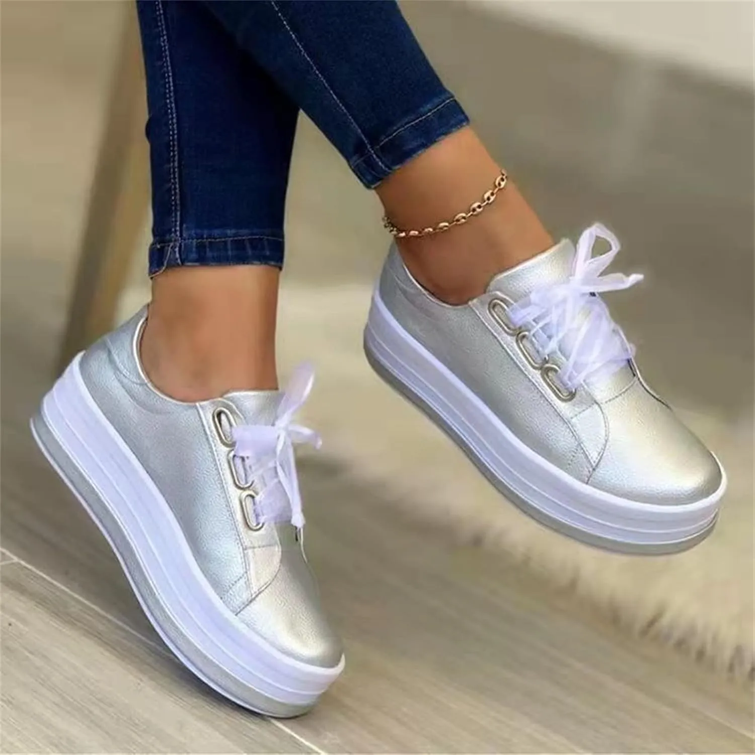 Lausiuoe Women's Fashion Sneakers Slip On Low Top Classic Casual Shoes Lightweight Soft Comfort Walking Flat Loafers