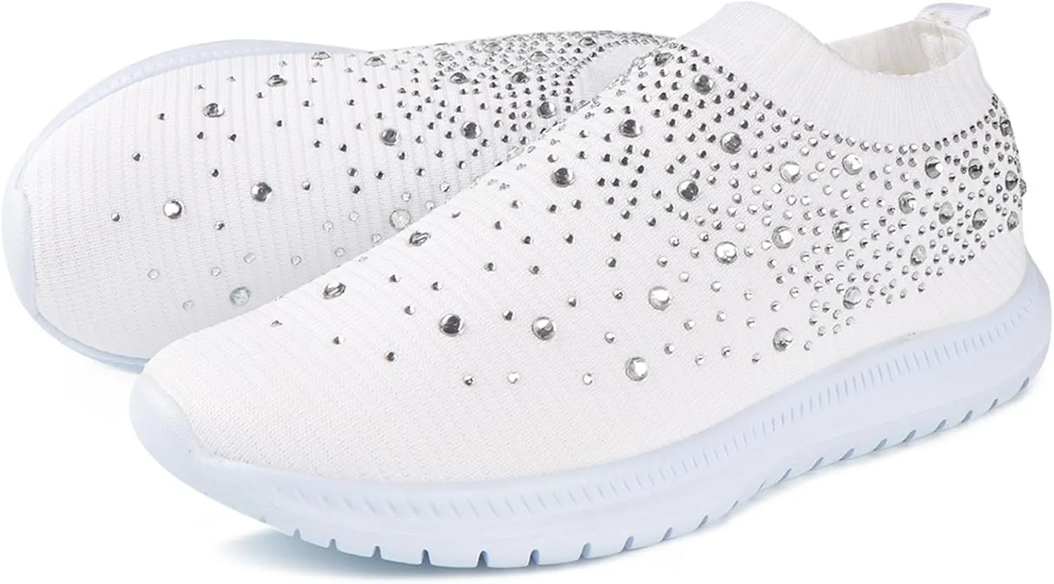 Lausiuoe Women's Fashion Sneakers Slip On Running Shoes Ladies Walking Tennis Mesh Lightweight Breathable Casual Shoes